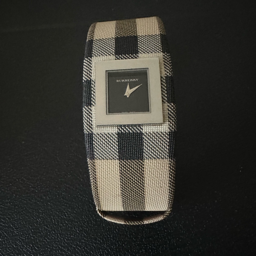Pre- love Burberry Black and Cream Checkered Watch- in great condition.